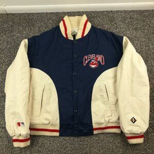 Vintage Cleveland Indians Jacket #1 Apparel Snap Button Mens Medium USA Made